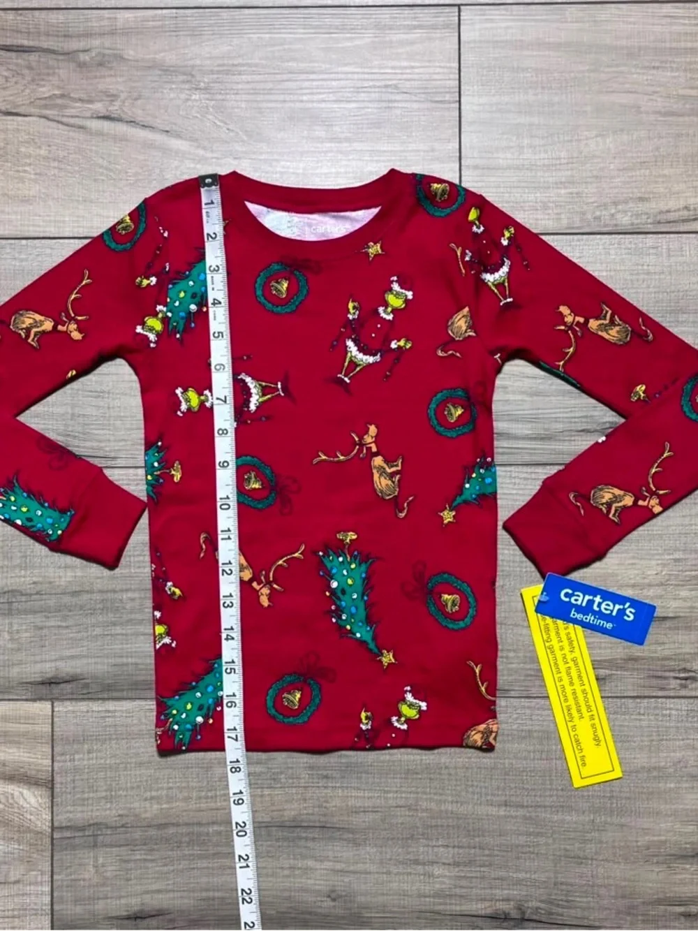 Carter’s Boys‎ The Grinch Dr Seuss Printed Christmas Pajama Top Size 6 Red